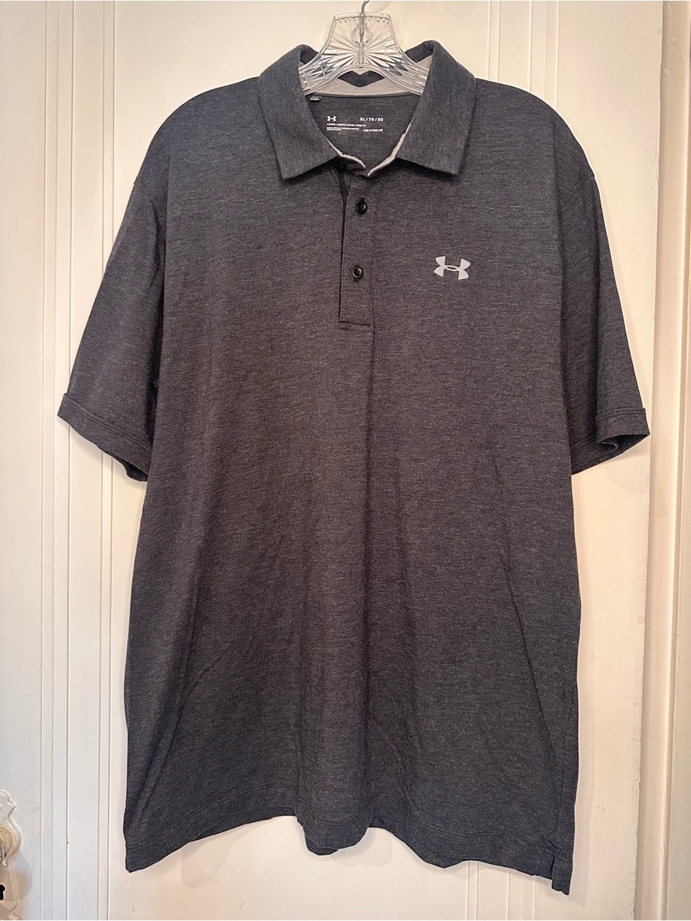 Under Armour Men’s Dark Gray Heather Polo Shirt Loose fit